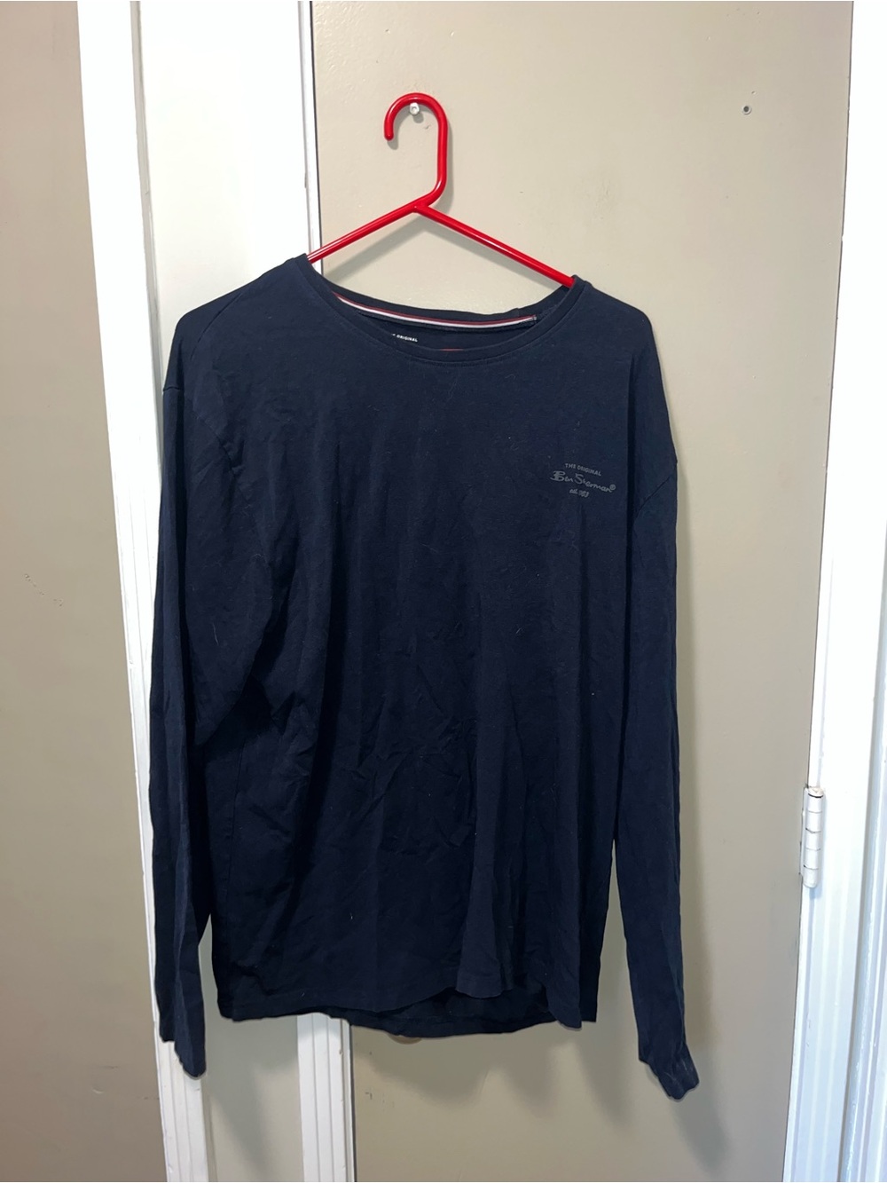 Ben Sherman Dark Navy Long Sleeve Crewneck Tee